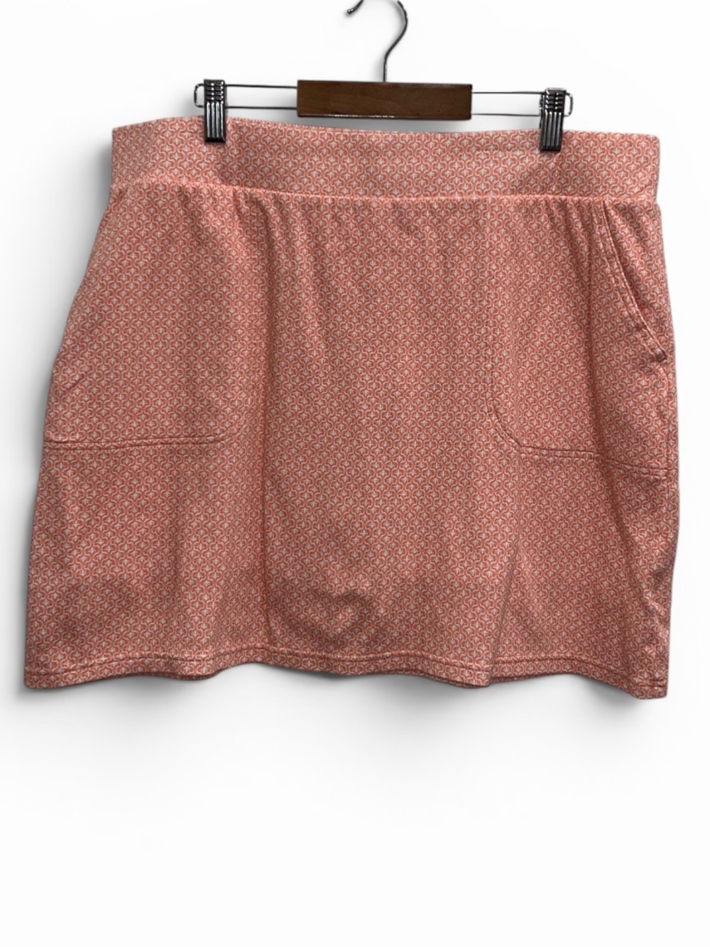 Croft & Barrow Skirt Skort Women L Peach Outdoor Athletic Built In Shorts Pocket